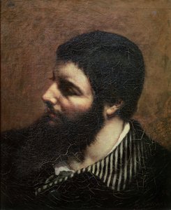Zelfportret met gestreepte kraag